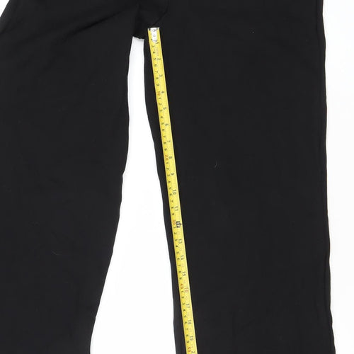 MNG Womens Black Wide-Leg Trousers Size L Viscose Blend