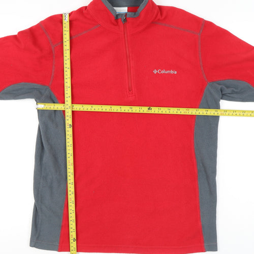 Columbia Mens Red Fleece Pullover Sweatshirt Small Outdoor Hiking