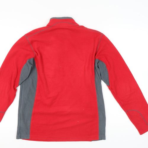 Columbia Mens Red Fleece Pullover Sweatshirt Small Outdoor Hiking