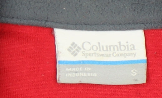 Columbia Mens Red Fleece Pullover Sweatshirt Small Outdoor Hiking