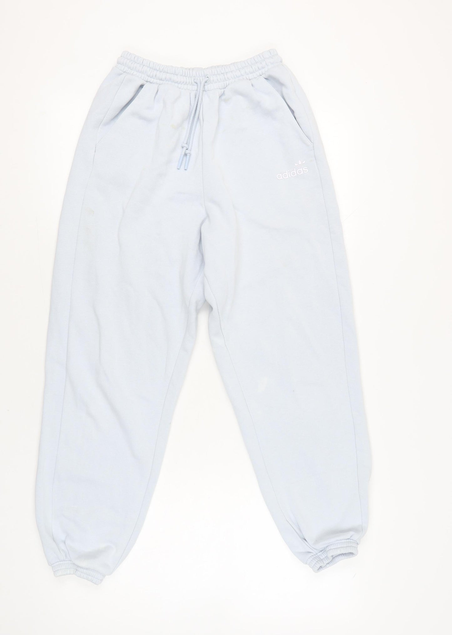 Adidas Womens Blue Sweatpants UK 6 Cotton Blend Joggers