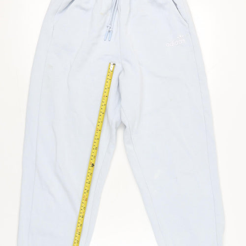 Adidas Womens Blue Sweatpants UK 6 Cotton Blend Joggers