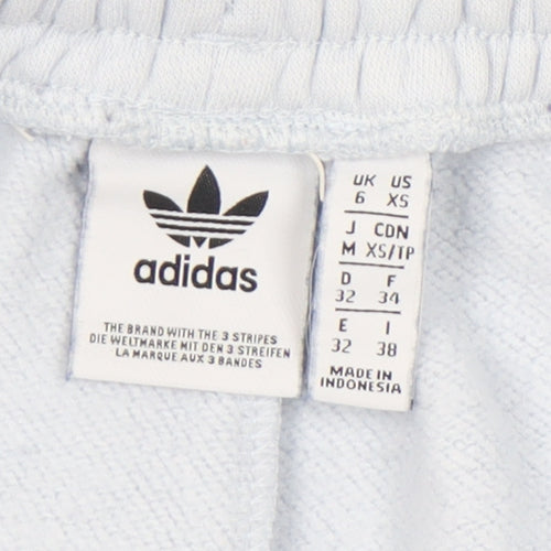 Adidas Womens Blue Sweatpants UK 6 Cotton Blend Joggers