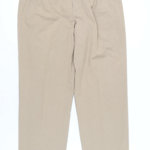 Bridge Womens Beige Chino Trousers Size 18 Straight Leg Pleated