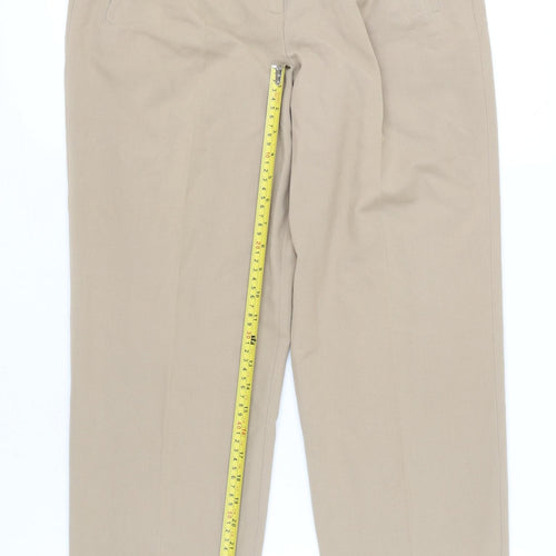 Bridge Womens Beige Chino Trousers Size 18 Straight Leg Pleated
