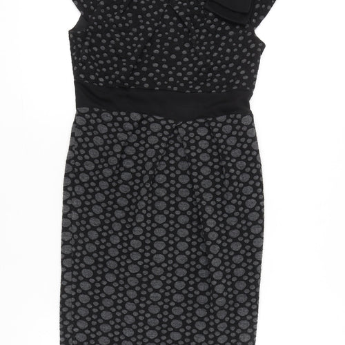 Marks and Spencer Women’s Black Grey Polka Dot Sheath Dress Size 10