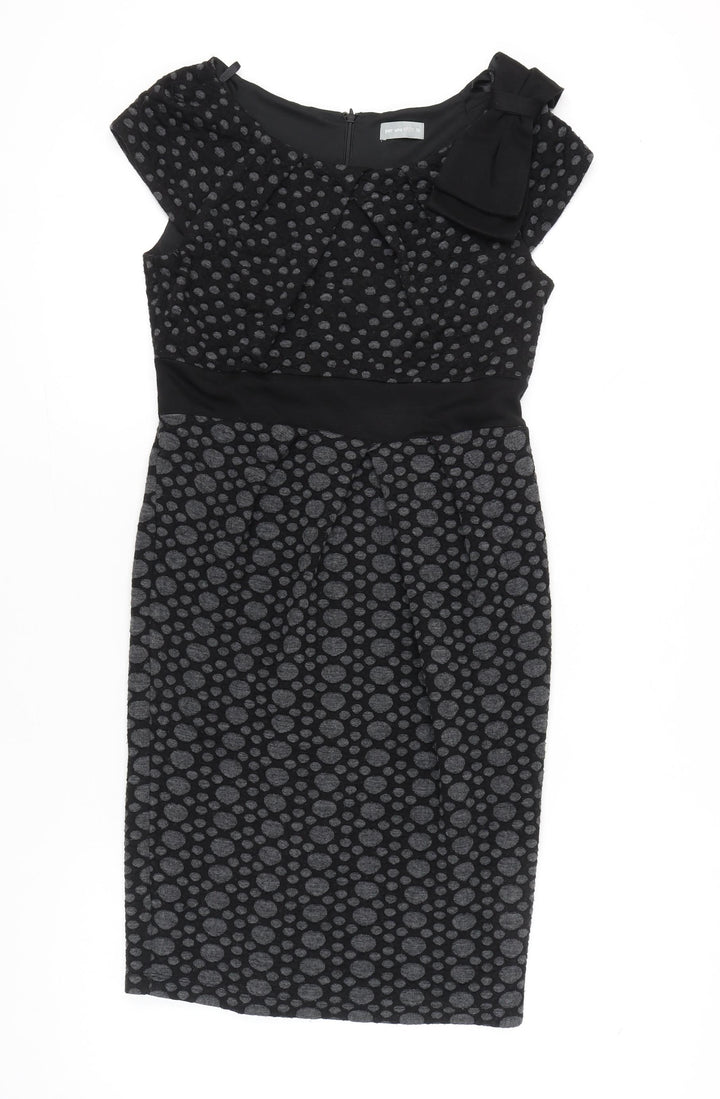 Marks and Spencer Women’s Black Grey Polka Dot Sheath Dress Size 10