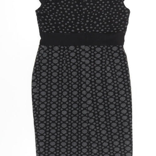 Marks and Spencer Women’s Black Grey Polka Dot Sheath Dress Size 10
