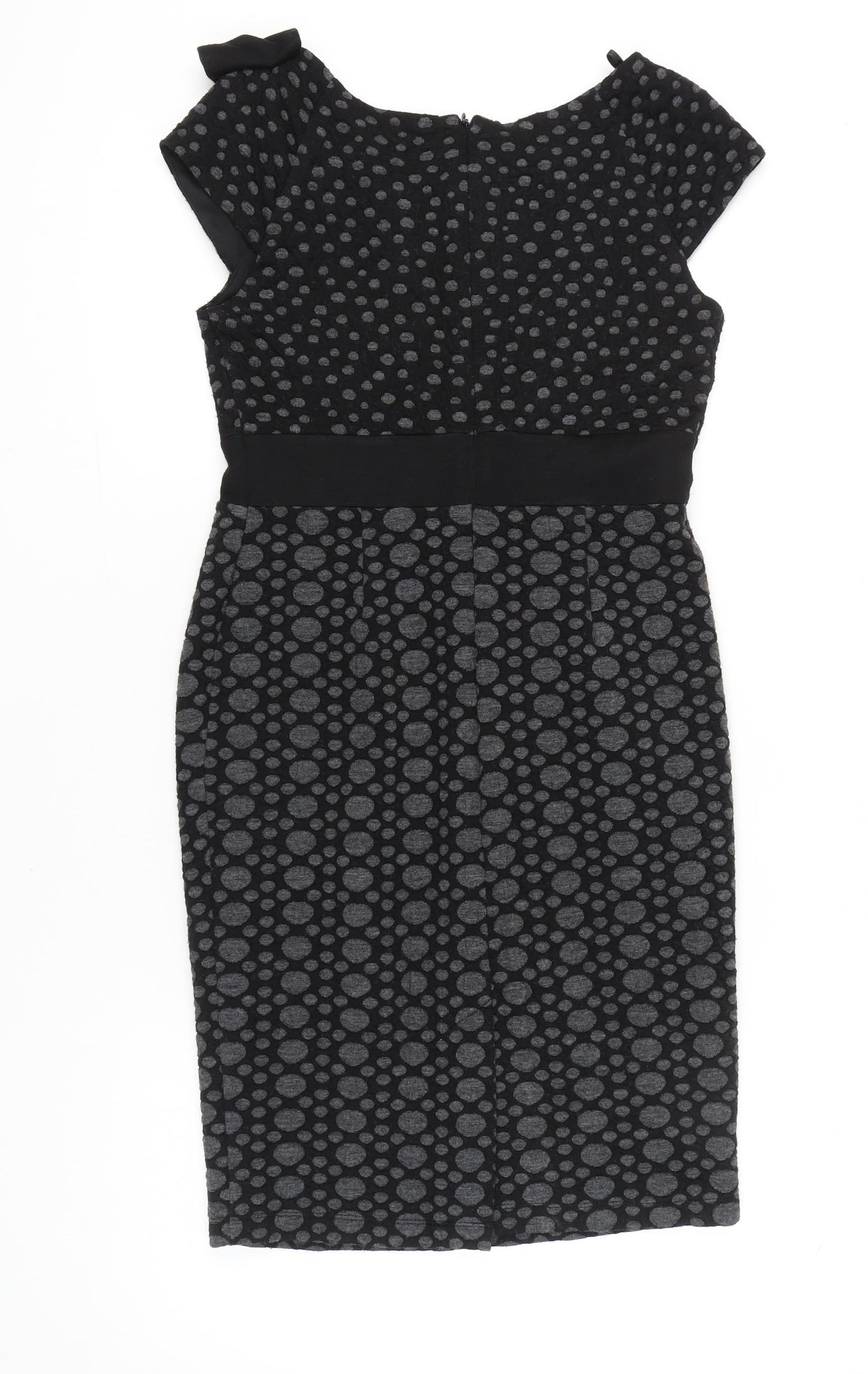 Marks and Spencer Women’s Black Grey Polka Dot Sheath Dress Size 10