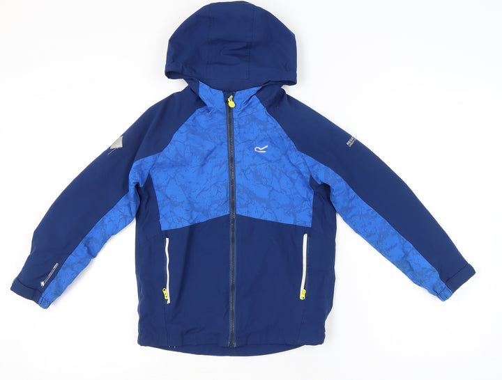 Regatta Boys Blue Soft Shell Hooded Jacket 9-10 Years Water Resistant