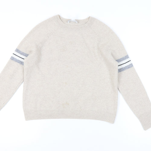 The White Company Womens Beige Wool Blend Pullover Jumper Size S