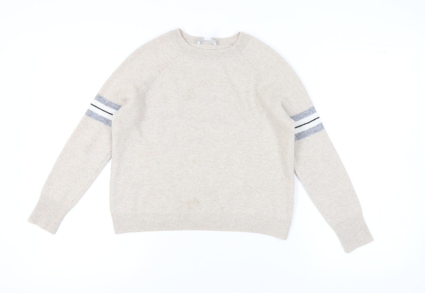 The White Company Womens Beige Wool Blend Pullover Jumper Size S