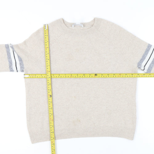 The White Company Womens Beige Wool Blend Pullover Jumper Size S