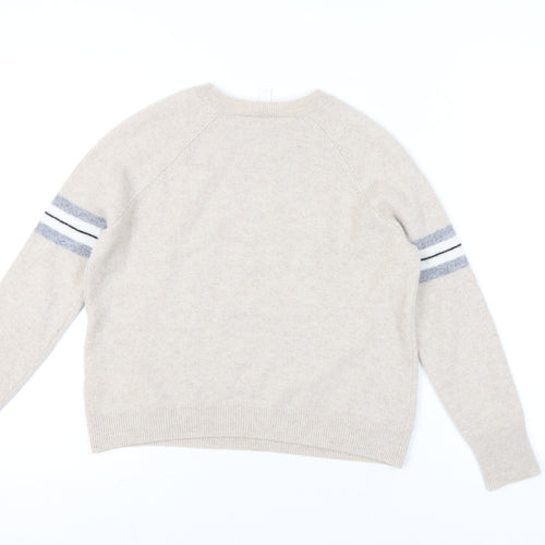 The White Company Womens Beige Wool Blend Pullover Jumper Size S