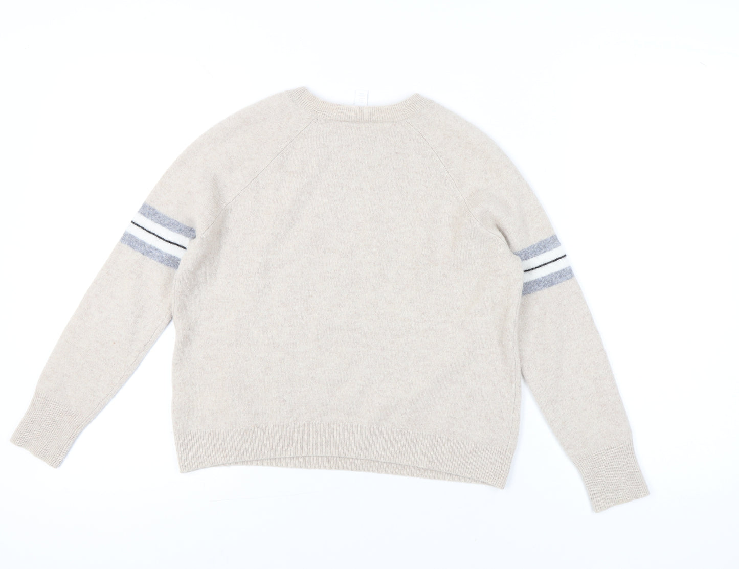 The White Company Womens Beige Wool Blend Pullover Jumper Size S