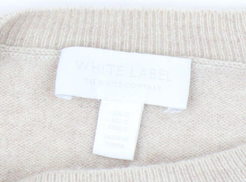The White Company Womens Beige Wool Blend Pullover Jumper Size S