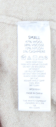 The White Company Womens Beige Wool Blend Pullover Jumper Size S