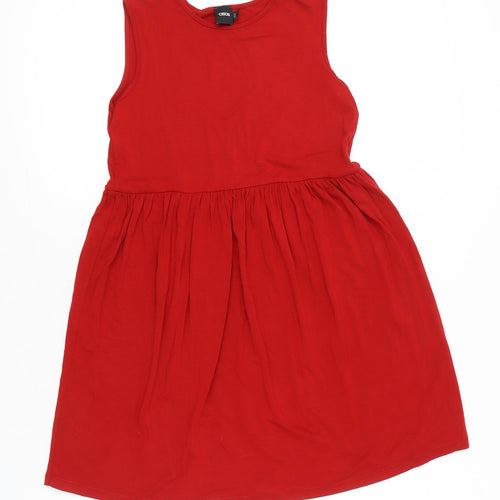 ASOS Women’s Red Skater Dress Size 6 Sleeveless Jersey Stretch