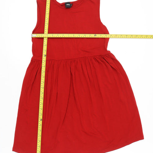 ASOS Women’s Red Skater Dress Size 6 Sleeveless Jersey Stretch