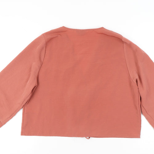 Topshop Womens Pink Wrap Blouse Size 10 Kimono Sleeve Viscose