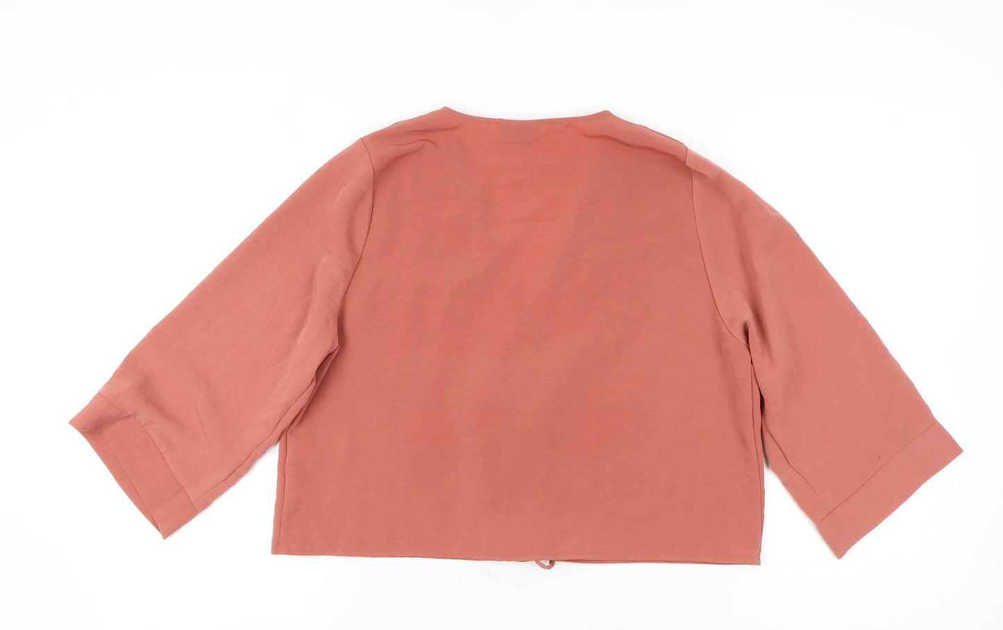 Topshop Womens Pink Wrap Blouse Size 10 Kimono Sleeve Viscose
