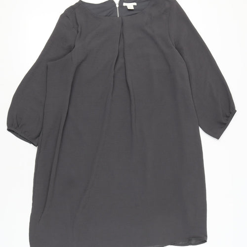 H&M Women’s Grey Size 16 Shift Dress 3/4 Sleeve Knee Length