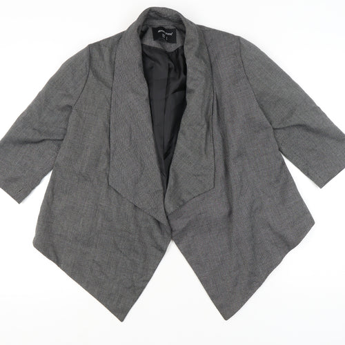 Atmosphere Women Grey Size 12 Shawl Lapel 3/4 Sleeve Blazer Jacket