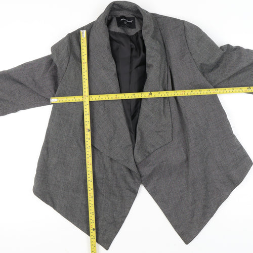 Atmosphere Women Grey Size 12 Shawl Lapel 3/4 Sleeve Blazer Jacket