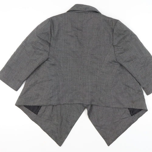 Atmosphere Women Grey Size 12 Shawl Lapel 3/4 Sleeve Blazer Jacket