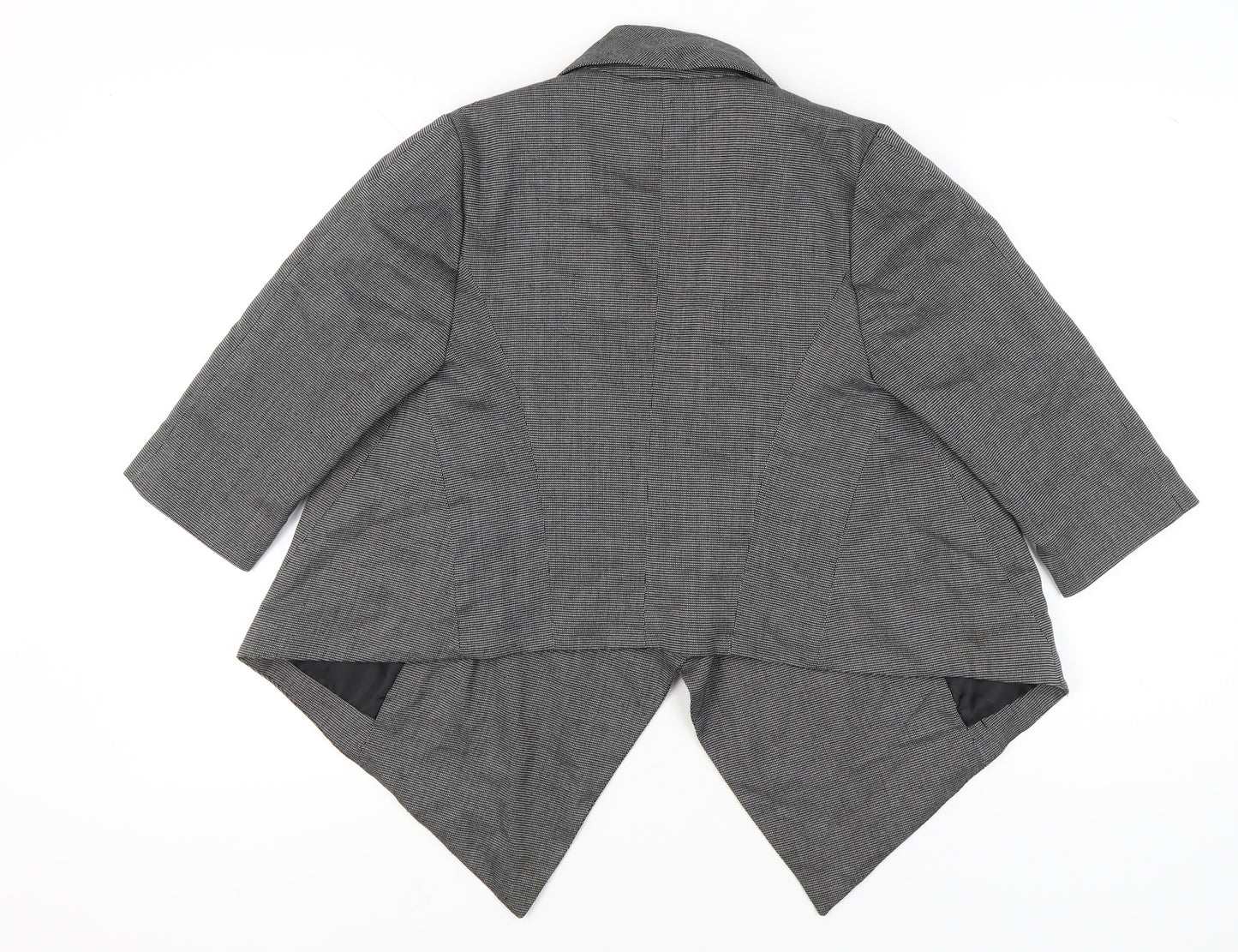 Atmosphere Women Grey Size 12 Shawl Lapel 3/4 Sleeve Blazer Jacket
