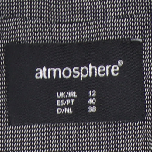 Atmosphere Women Grey Size 12 Shawl Lapel 3/4 Sleeve Blazer Jacket