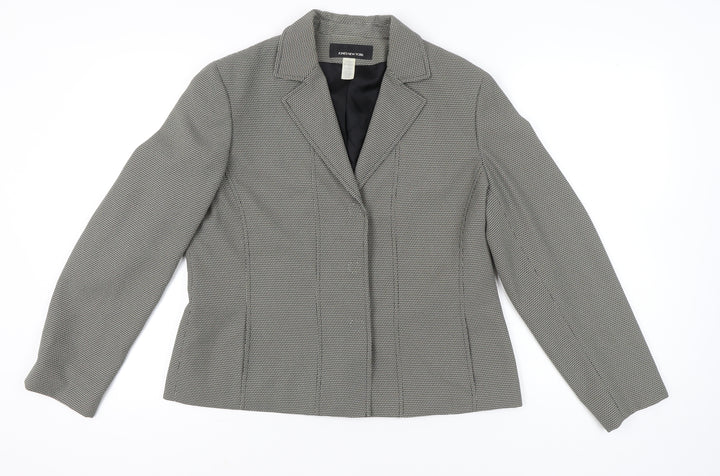 Jones New York Womens Grey Houndstooth Blazer Jacket Size 16