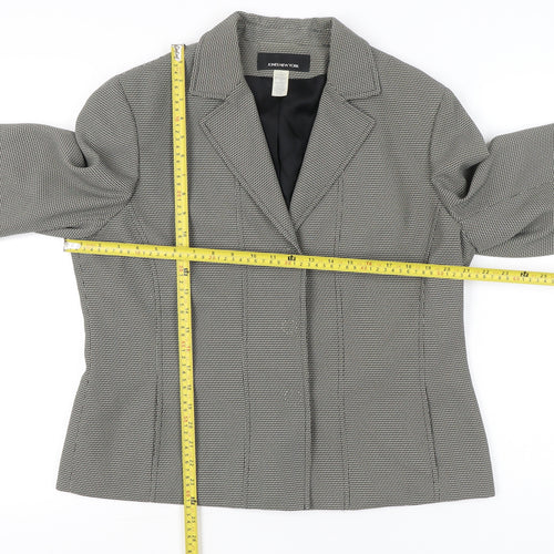 Jones New York Womens Grey Houndstooth Blazer Jacket Size 16