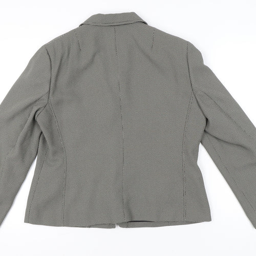Jones New York Womens Grey Houndstooth Blazer Jacket Size 16