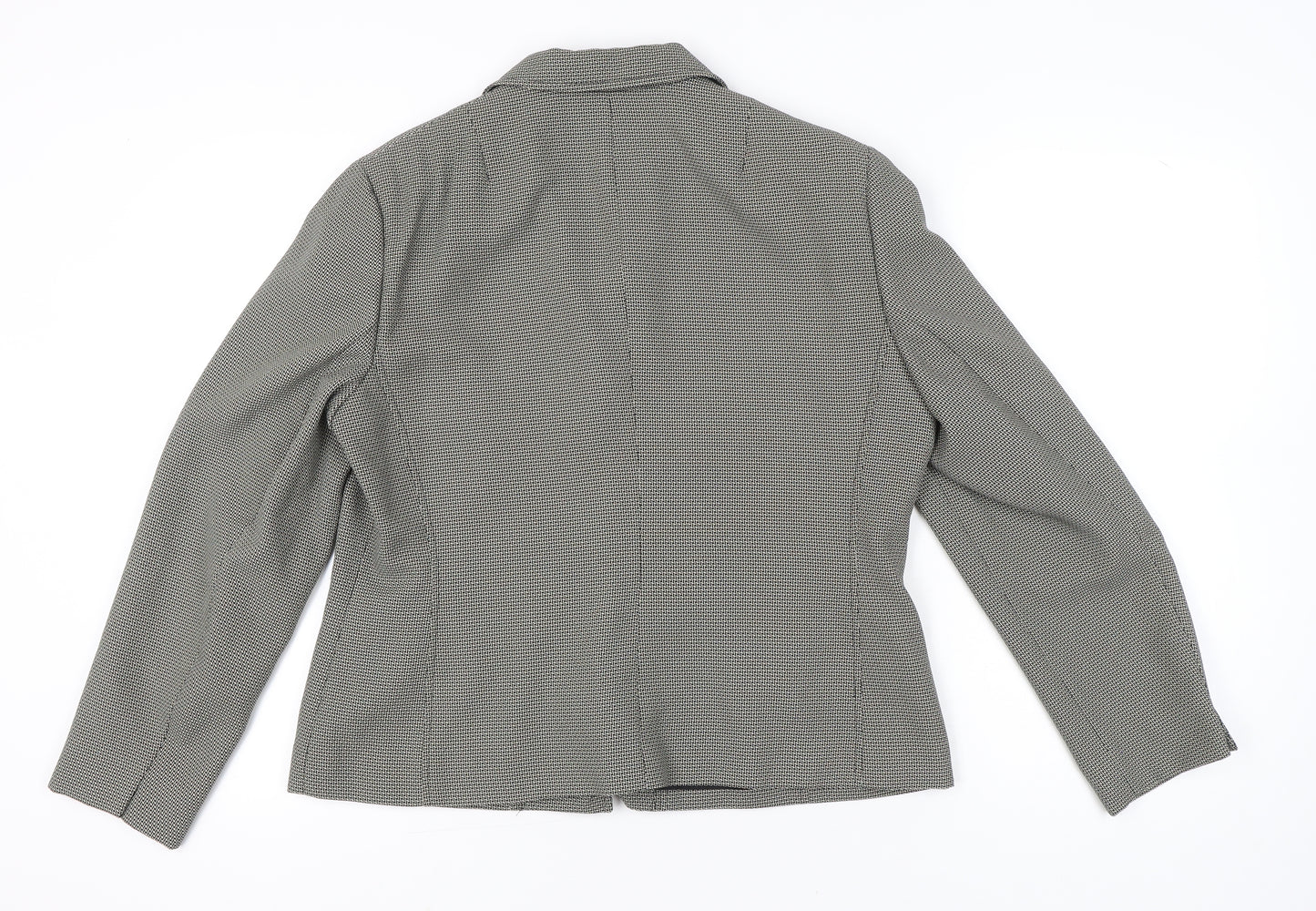 Jones New York Womens Grey Houndstooth Blazer Jacket Size 16