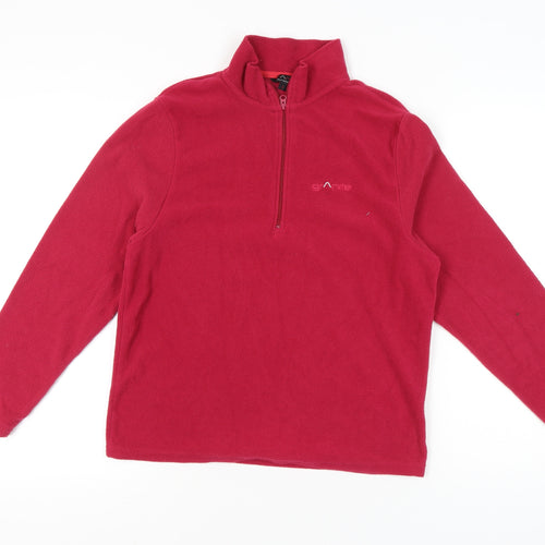 Granite Outdoors Women Red Fleece Pullover Sweatshirt L 1/4 Zip Hiking