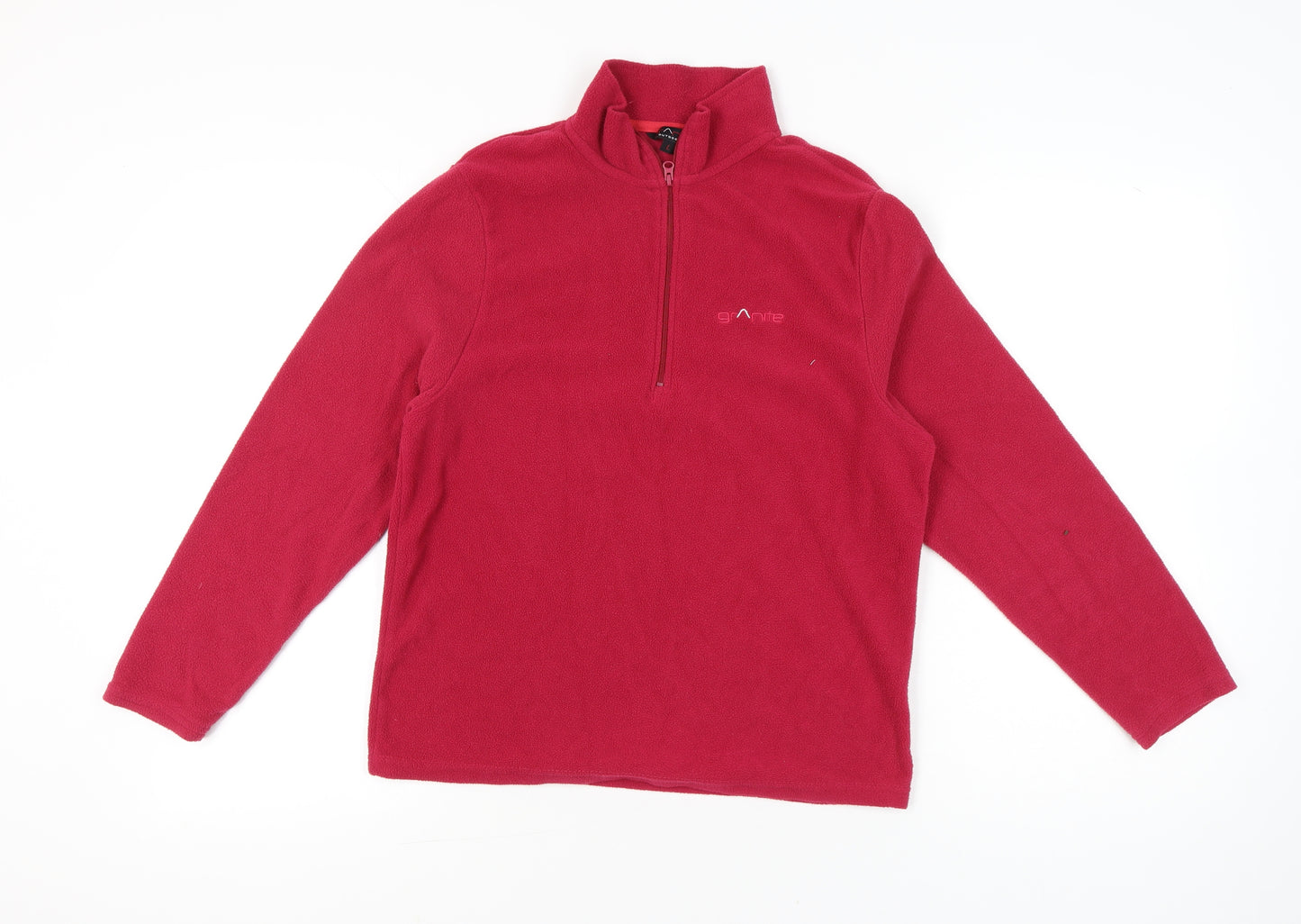 Granite Outdoors Women Red Fleece Pullover Sweatshirt L 1/4 Zip Hiking