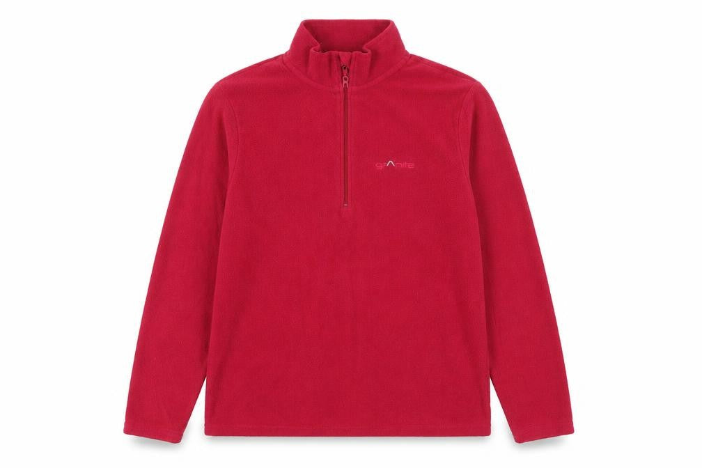 Granite Outdoors Women Red Fleece Pullover Sweatshirt L 1/4 Zip Hiking