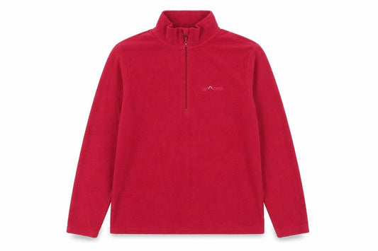Front view of Granite Outdoors Women Red Fleece Pullover Sweatshirt L 1/4 Zip Hiking