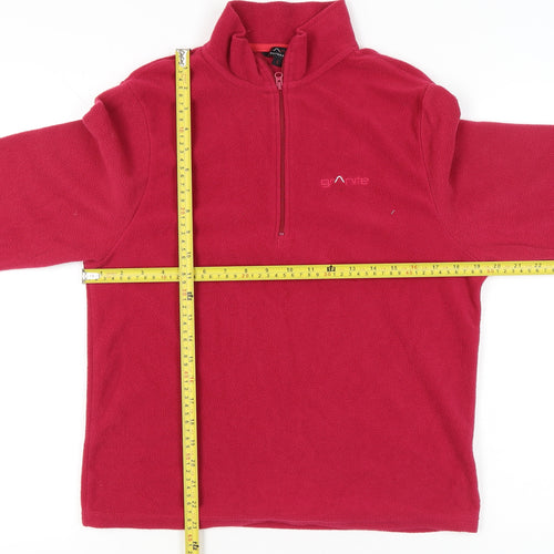 Granite Outdoors Women Red Fleece Pullover Sweatshirt L 1/4 Zip Hiking