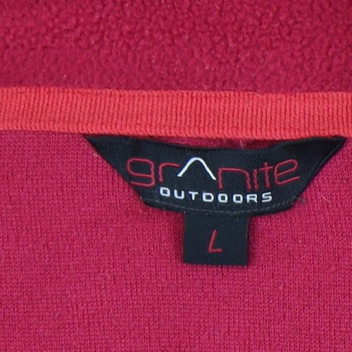 Granite Outdoors Women Red Fleece Pullover Sweatshirt L 1/4 Zip Hiking