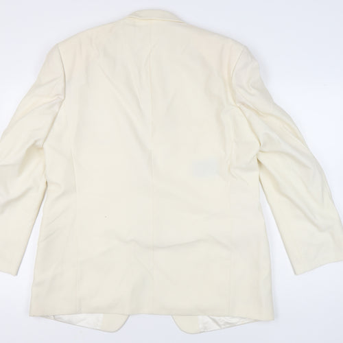 HR Tailoring Men’s Ivory 44R Shawl Lapel One-Button Suit Jacket
