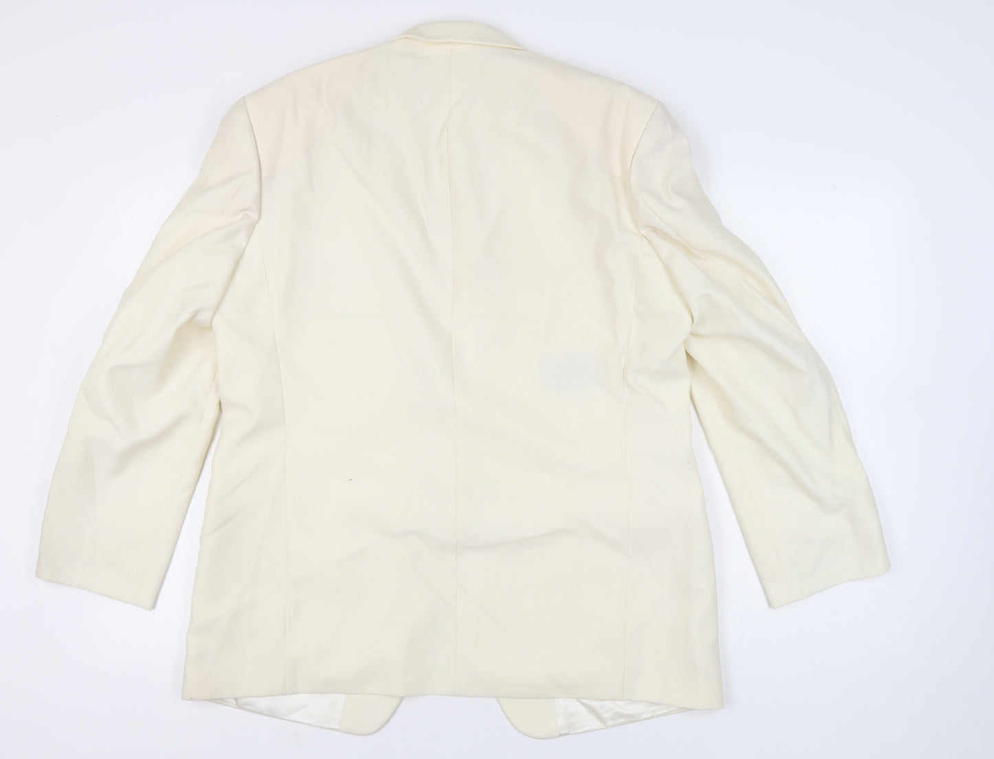 HR Tailoring Men’s Ivory 44R Shawl Lapel One-Button Suit Jacket