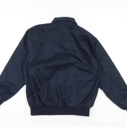 Cotton Works Boys Navy Blue Bomber Jacket Size 34 Collared Full Zip