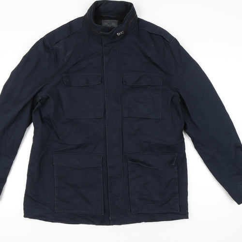 H&M Men’s Blue Military Jacket Size 54 EUR 44R Cotton Mid-Length