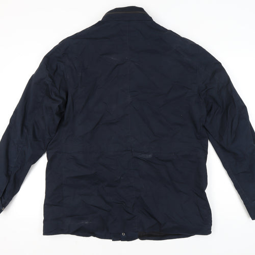 H&M Men’s Blue Military Jacket Size 54 EUR 44R Cotton Mid-Length