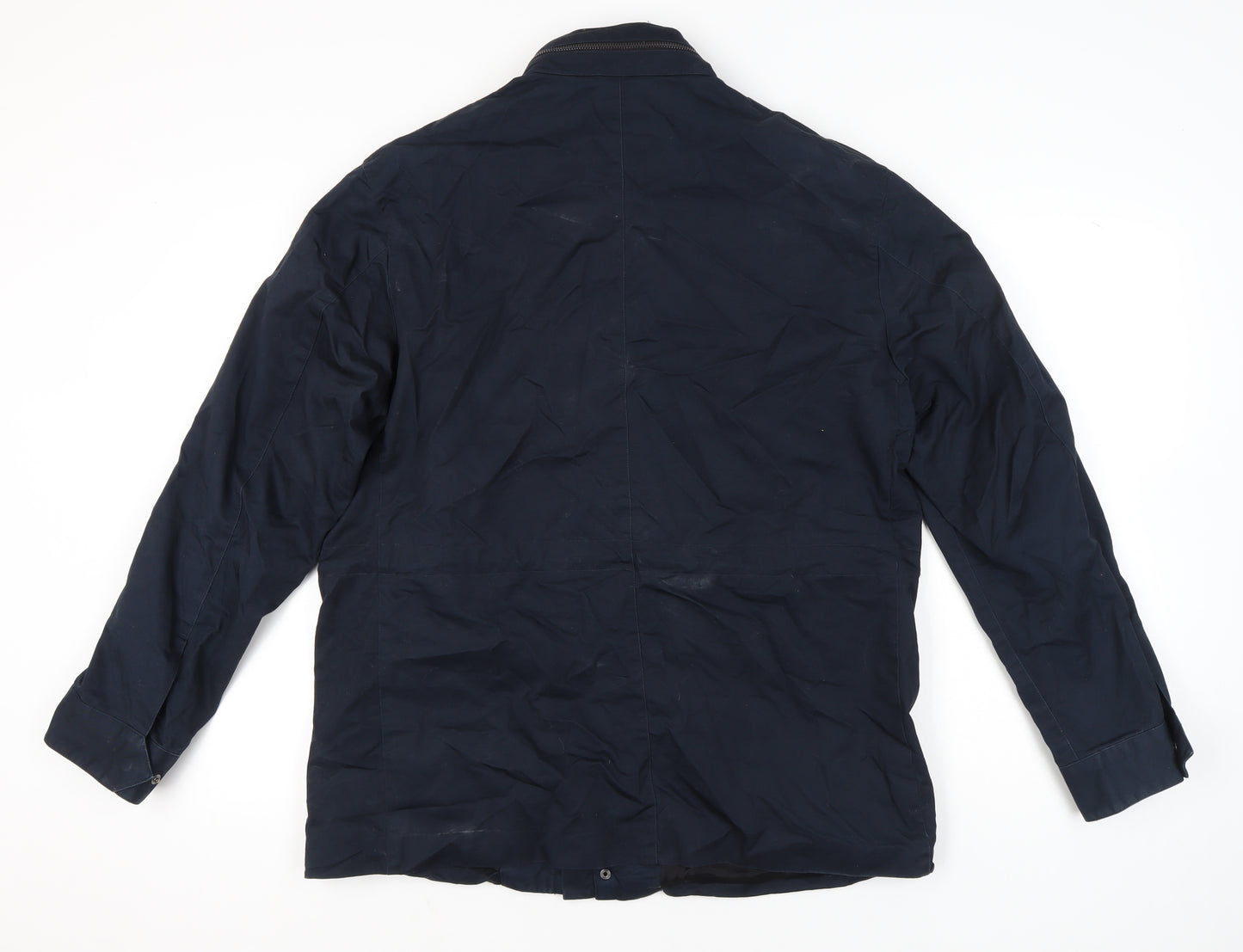 H&M Men’s Blue Military Jacket Size 54 EUR 44R Cotton Mid-Length