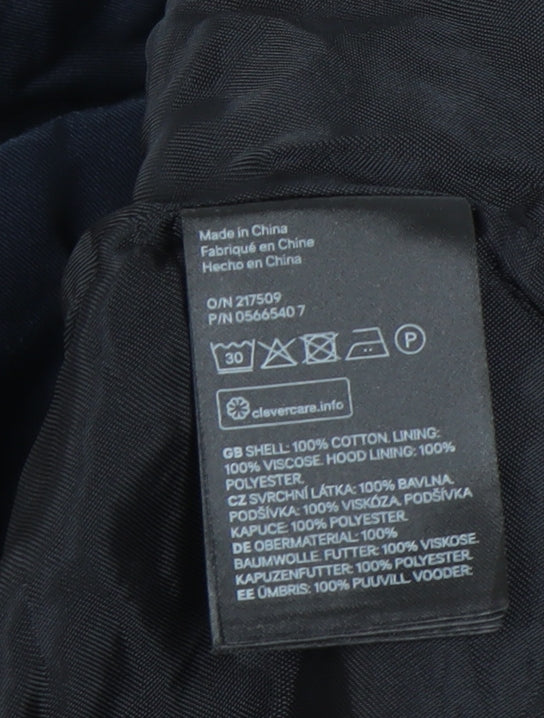 H&M Men’s Blue Military Jacket Size 54 EUR 44R Cotton Mid-Length