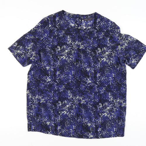 Marks and Spencer Womens Blue Animal Print Blouse UK 12