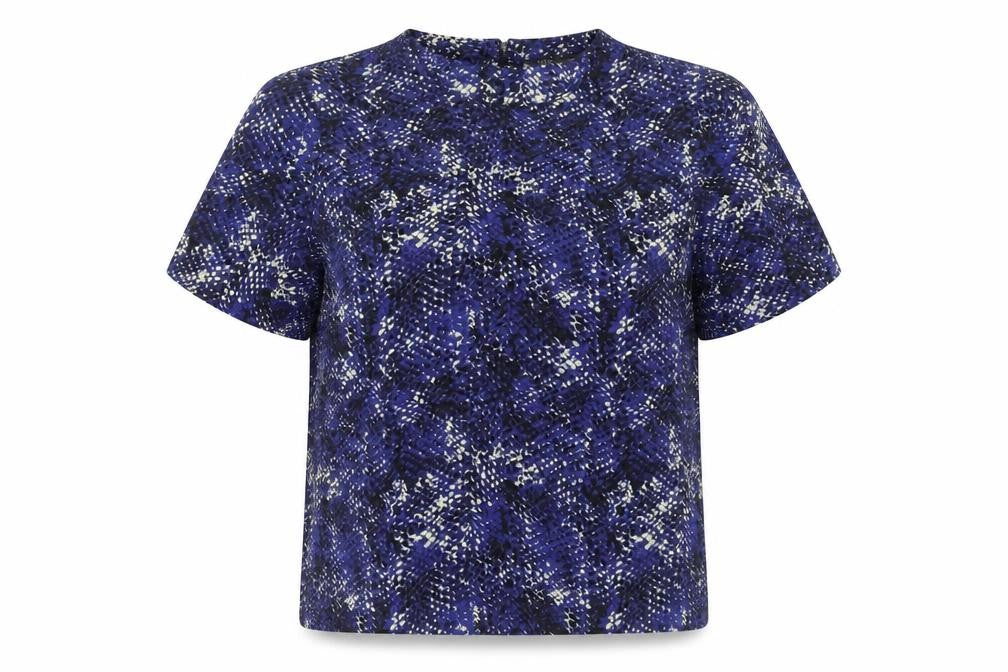 Marks and Spencer Womens Blue Animal Print Blouse UK 12